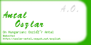 antal oszlar business card